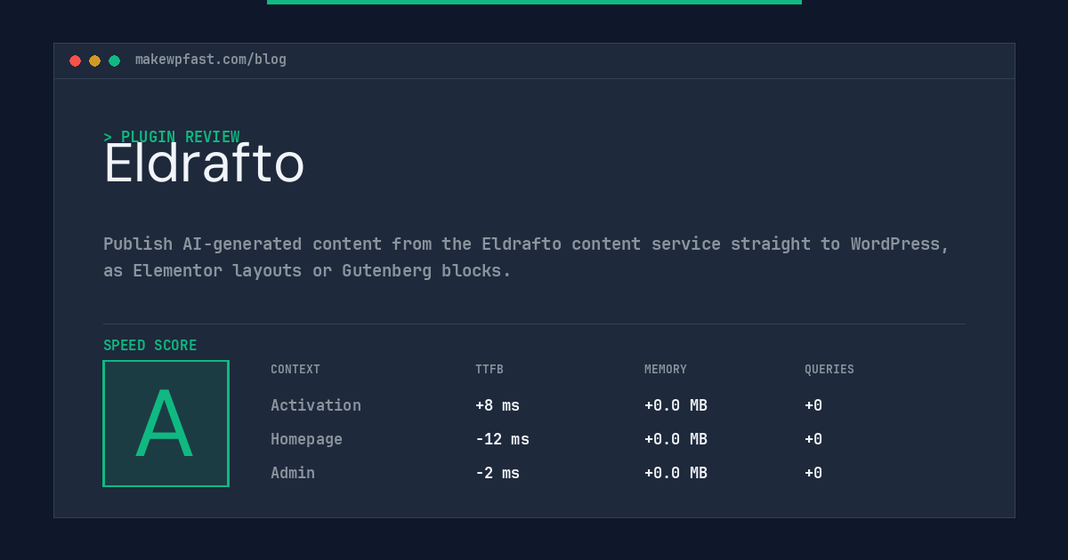 Eldrafto - MakeWPFast