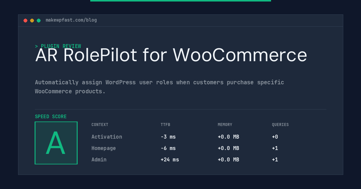 AR RolePilot for WooCommerce - MakeWPFast