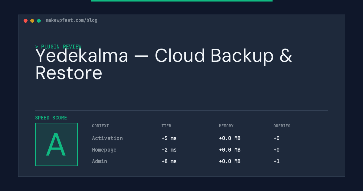 Yedekalma — Cloud Backup & Restore - MakeWPFast