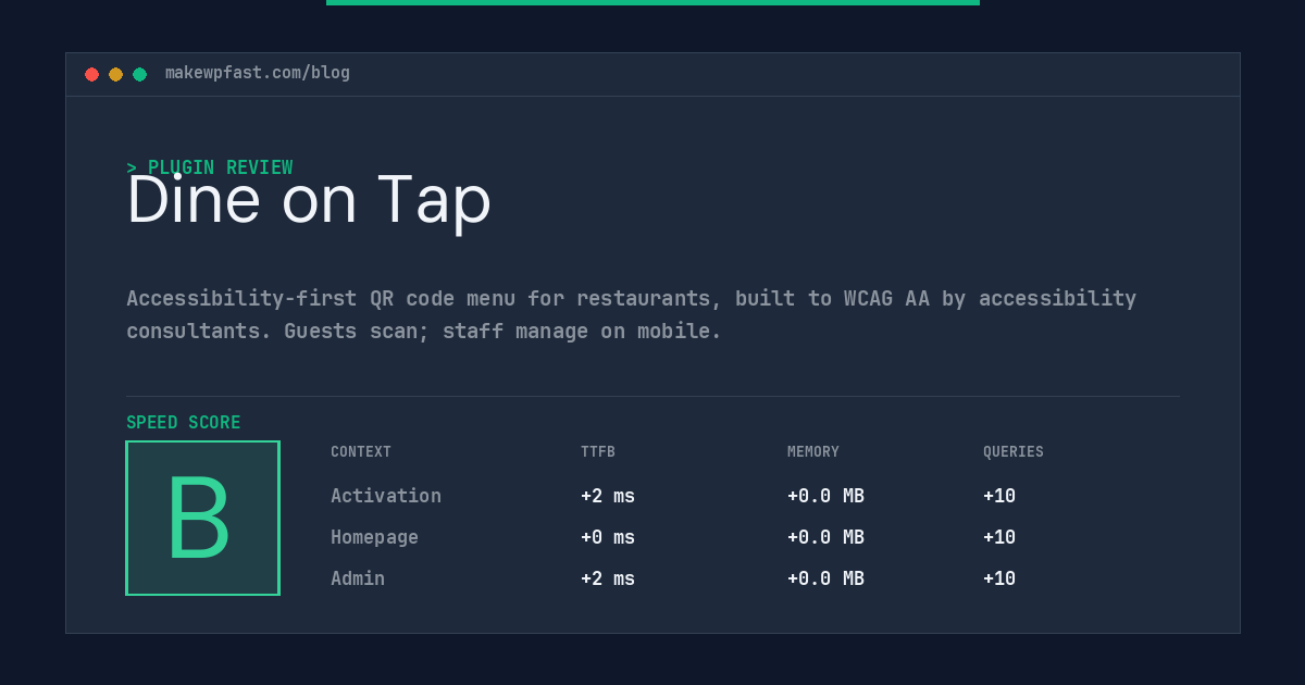 Dine on Tap - MakeWPFast