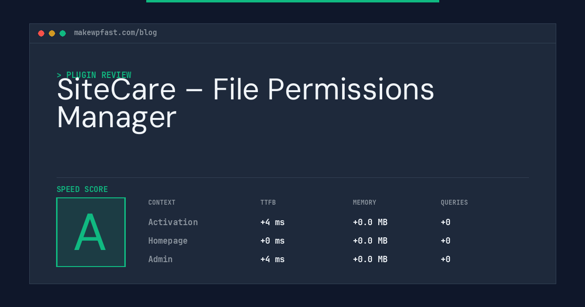 SiteCare – File Permissions Manager - MakeWPFast