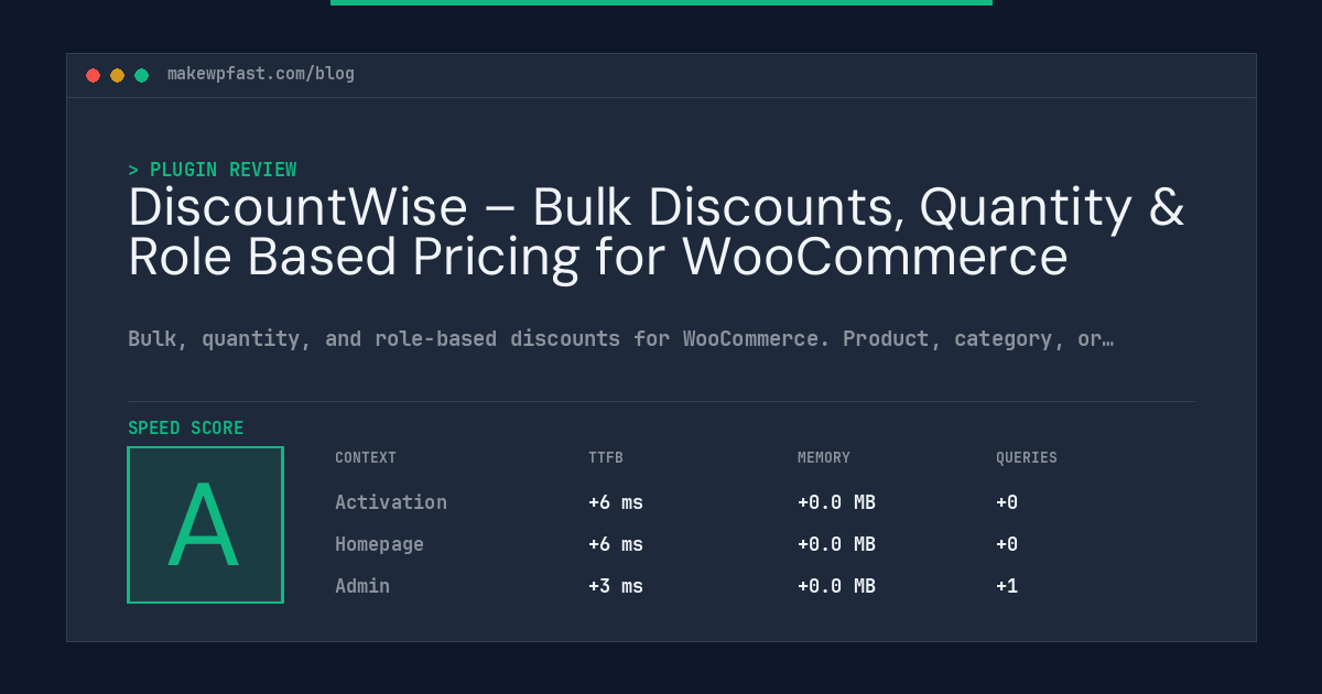 DiscountWise – Bulk Discounts, Quantity & Role Based Pricing for WooCommerce - MakeWPFast
