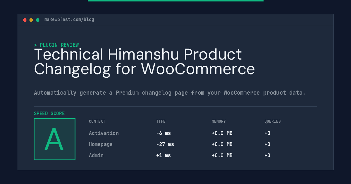Technical Himanshu Product Changelog for WooCommerce - MakeWPFast