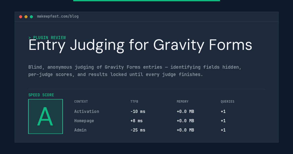 Entry Judging for Gravity Forms - MakeWPFast