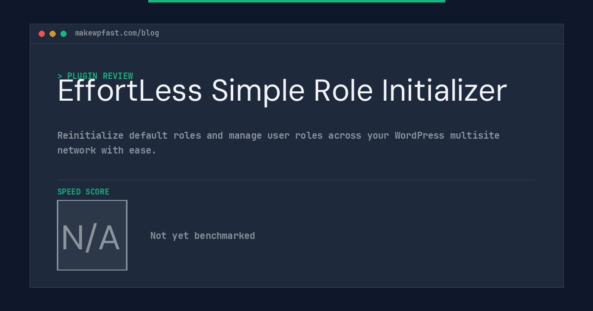 EffortLess Simple Role Initializer - MakeWPFast