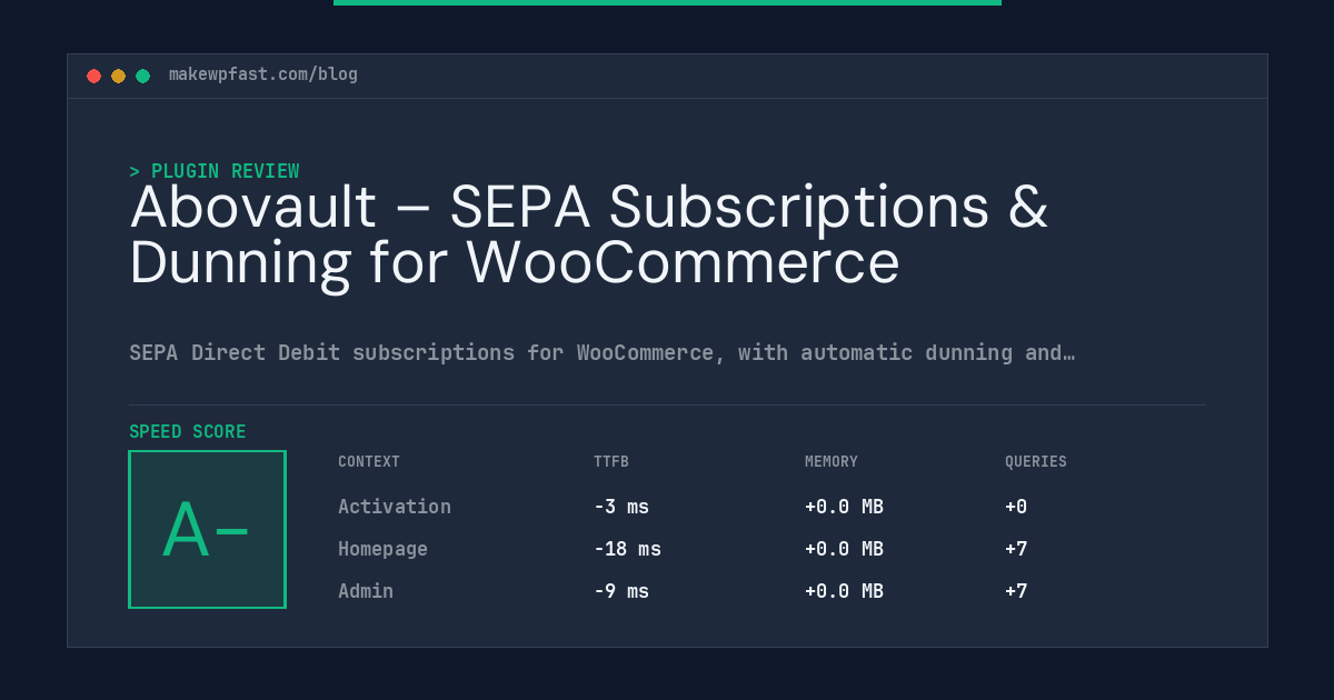 Abovault – SEPA Subscriptions & Dunning for WooCommerce - MakeWPFast