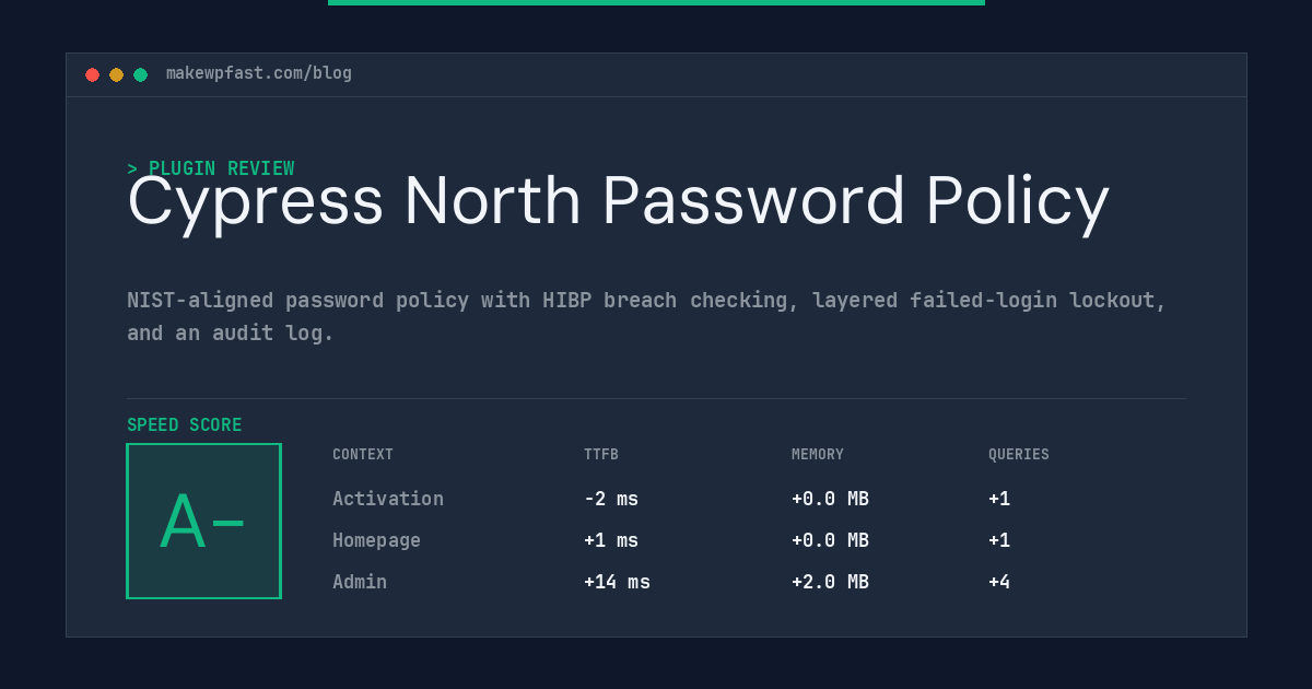 Cypress North Password Policy - MakeWPFast