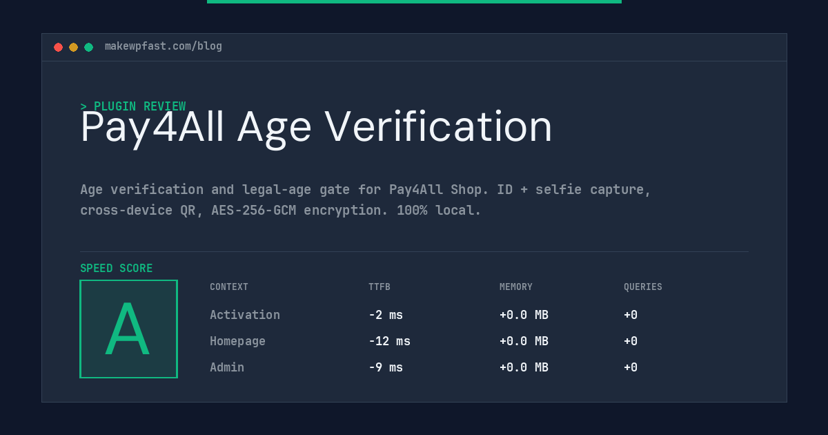 Pay4All Age Verification - MakeWPFast