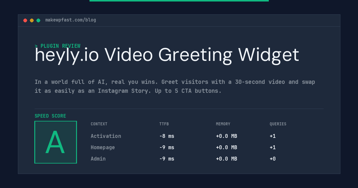 heyly.io Video Greeting Widget - MakeWPFast