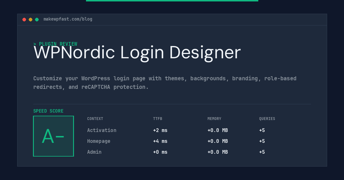WPNordic Login Designer - MakeWPFast