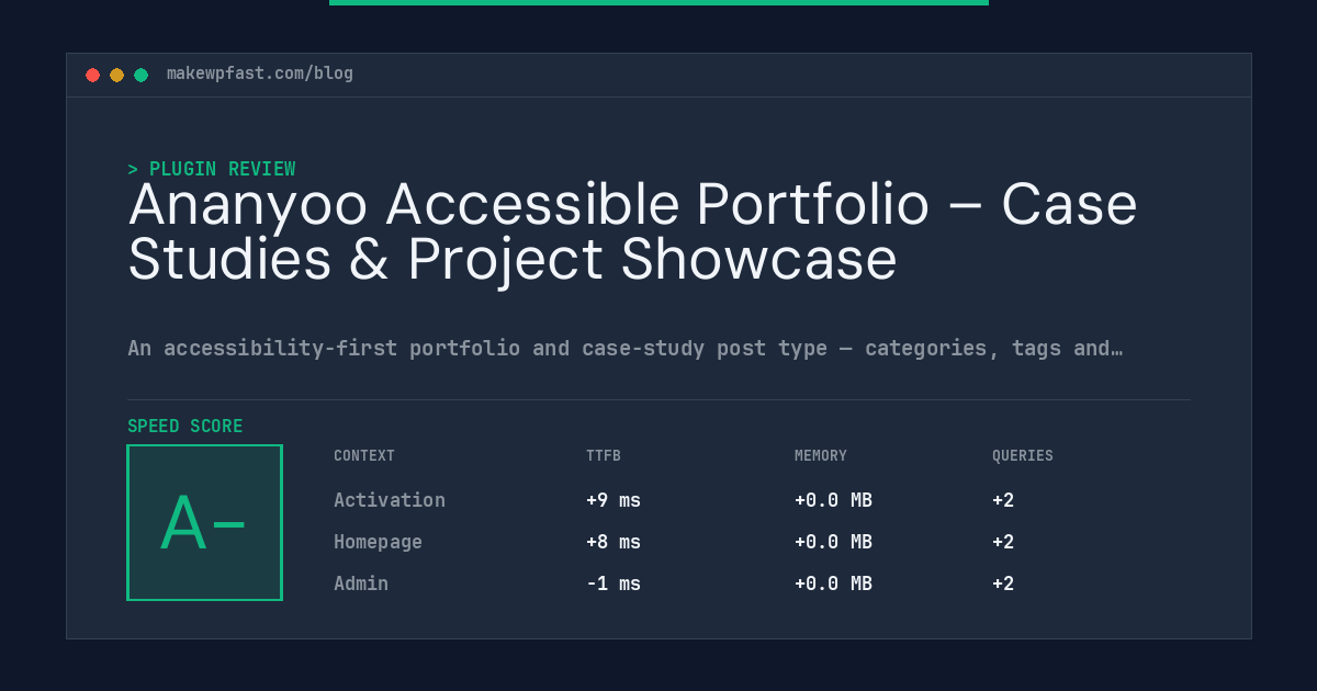 Ananyoo Accessible Portfolio – Case Studies & Project Showcase - MakeWPFast