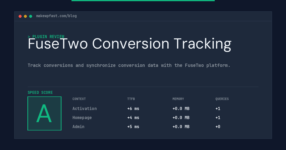 FuseTwo Conversion Tracking - MakeWPFast