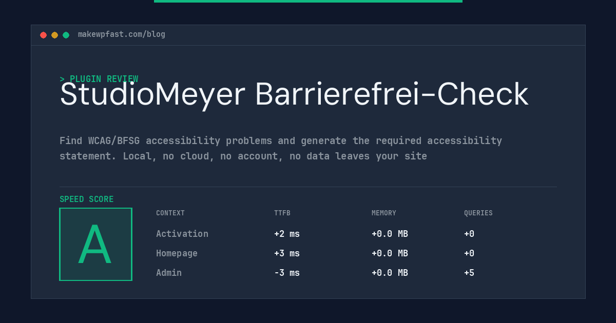 StudioMeyer Barrierefrei-Check - MakeWPFast