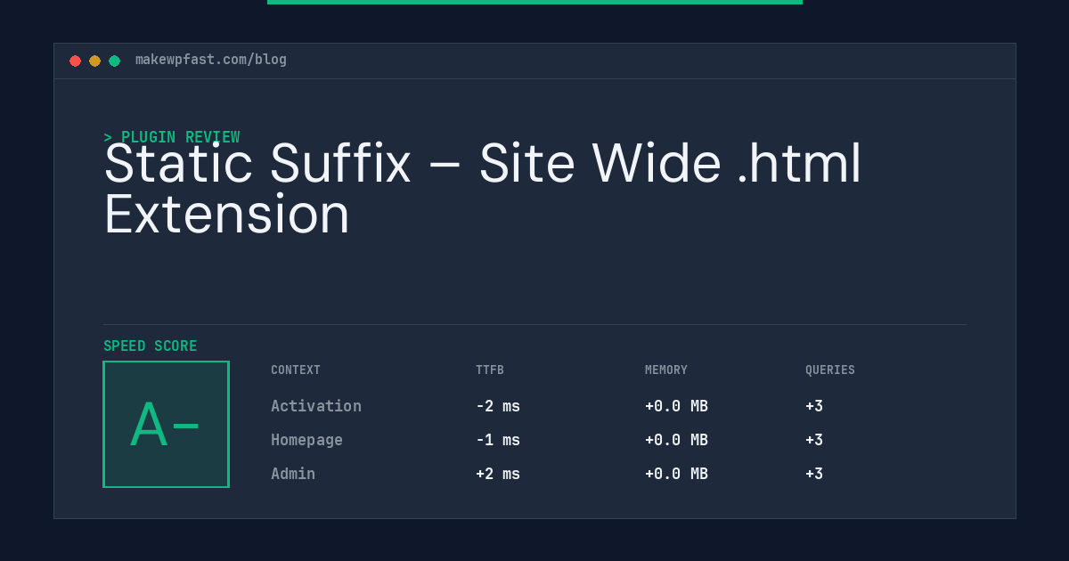 Static Suffix – Site Wide .html Extension - MakeWPFast