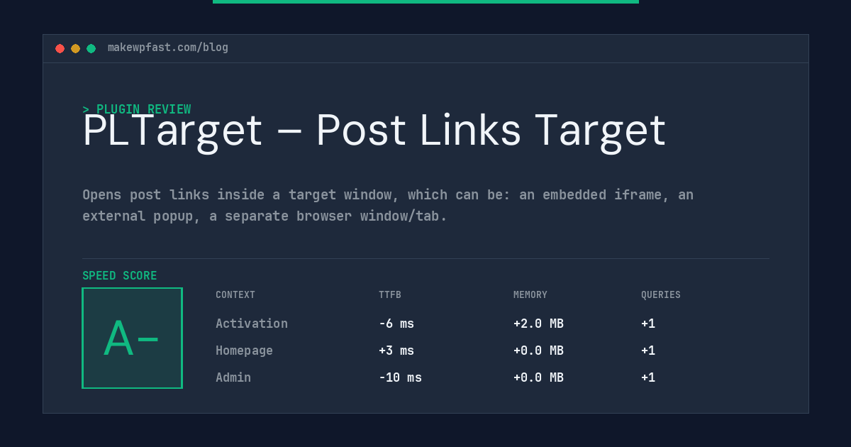 PLTarget – Post Links Target - MakeWPFast