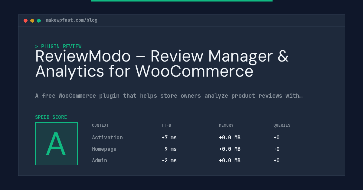 ReviewModo – Review Manager & Analytics for WooCommerce - MakeWPFast