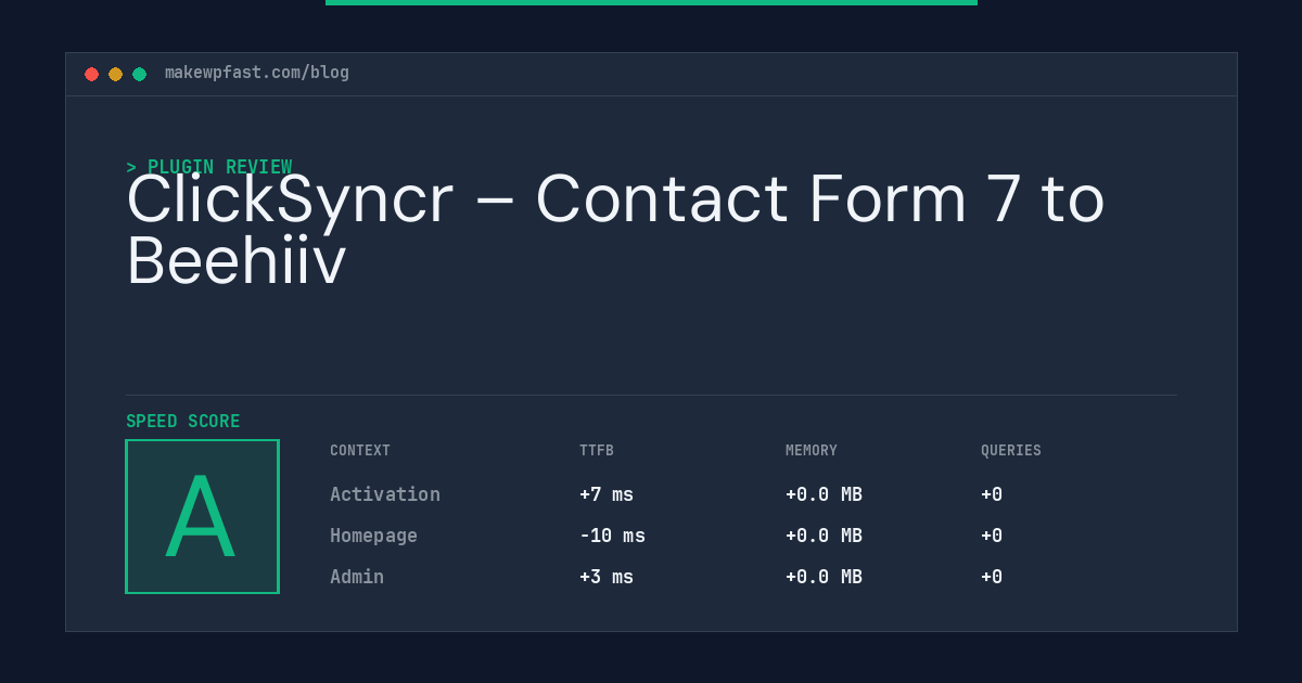 ClickSyncr – Contact Form 7 to Beehiiv - MakeWPFast