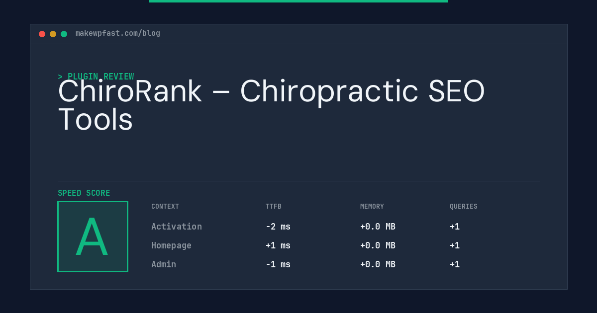 ChiroRank – Chiropractic SEO Tools - MakeWPFast