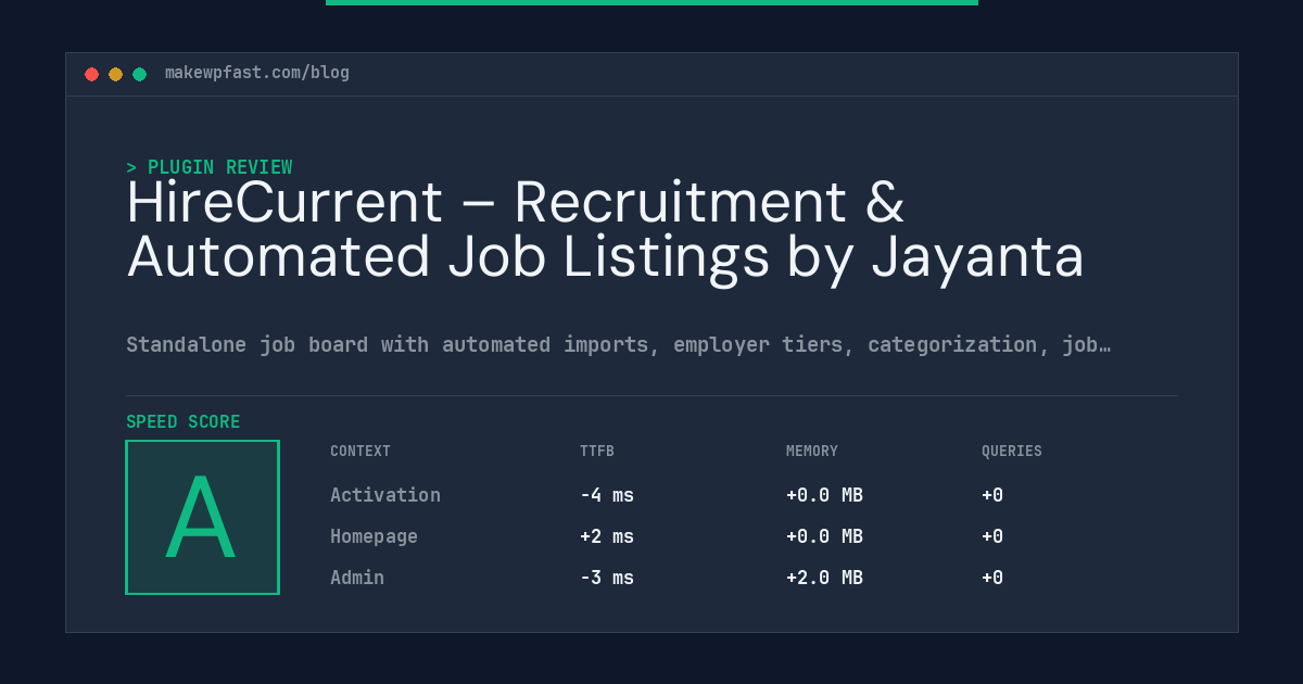 HireCurrent – Recruitment & Automated Job Listings by Jayanta - MakeWPFast