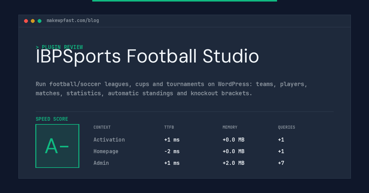 IBPSports Football Studio - MakeWPFast