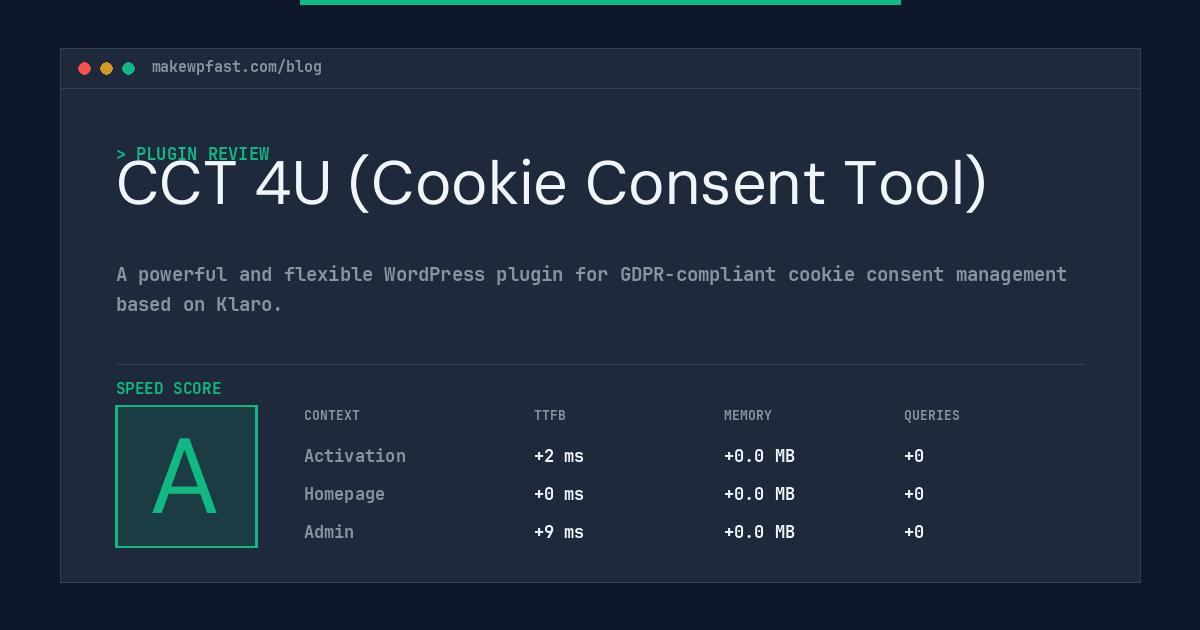CCT 4U (Cookie Consent Tool) - MakeWPFast
