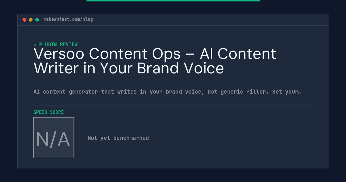 Versoo Content Ops – AI Content Writer in Your Brand Voice - MakeWPFast