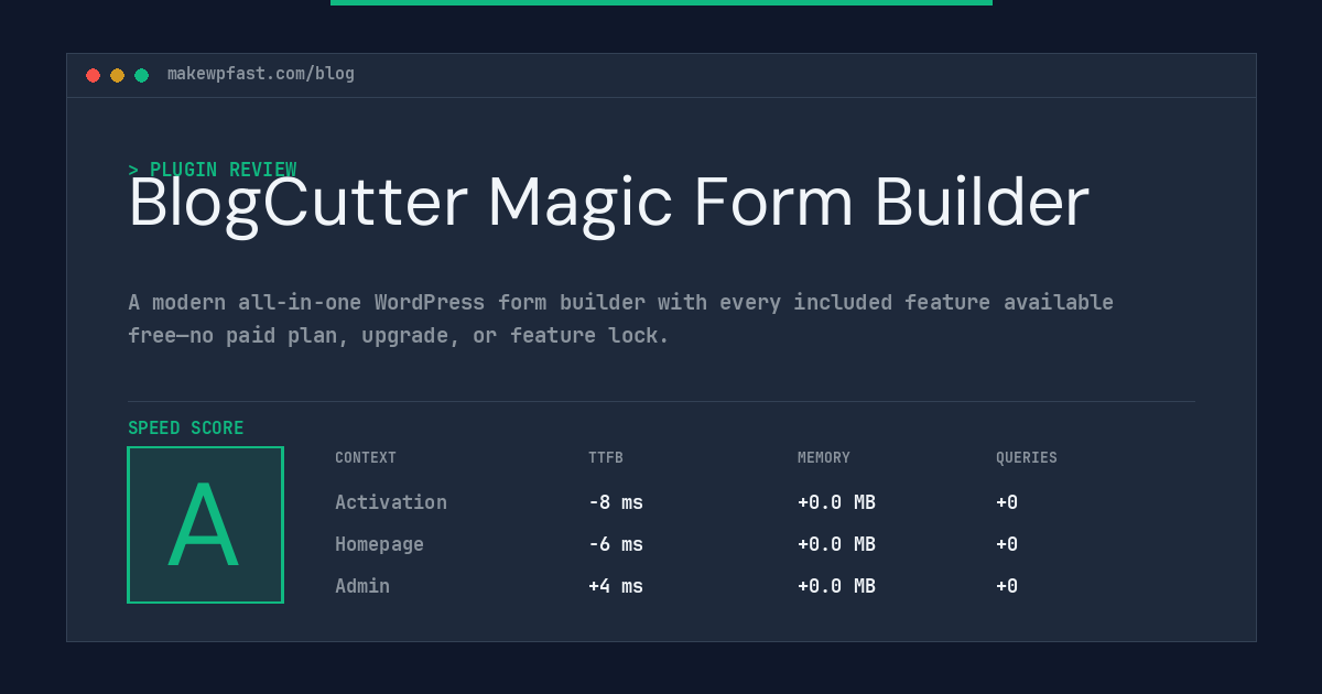 BlogCutter Magic Form Builder - MakeWPFast