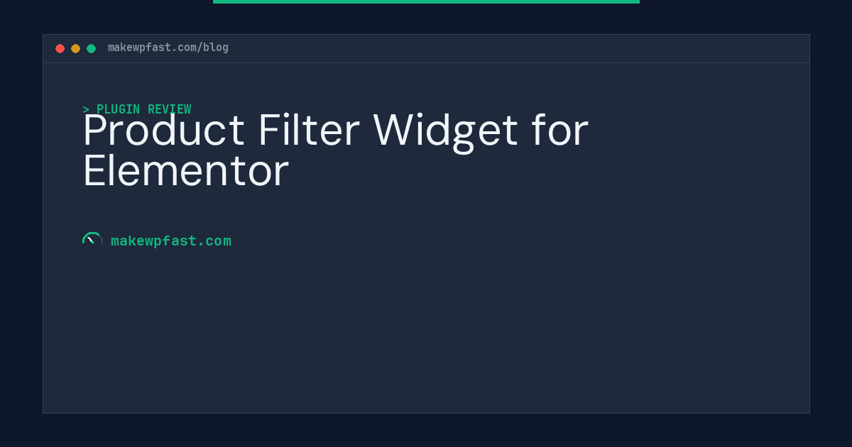 Product Filter Widget for Elementor - MakeWPFast