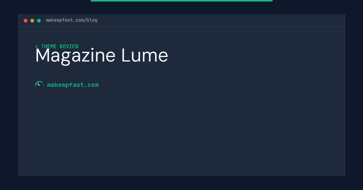Magazine Lume - MakeWPFast