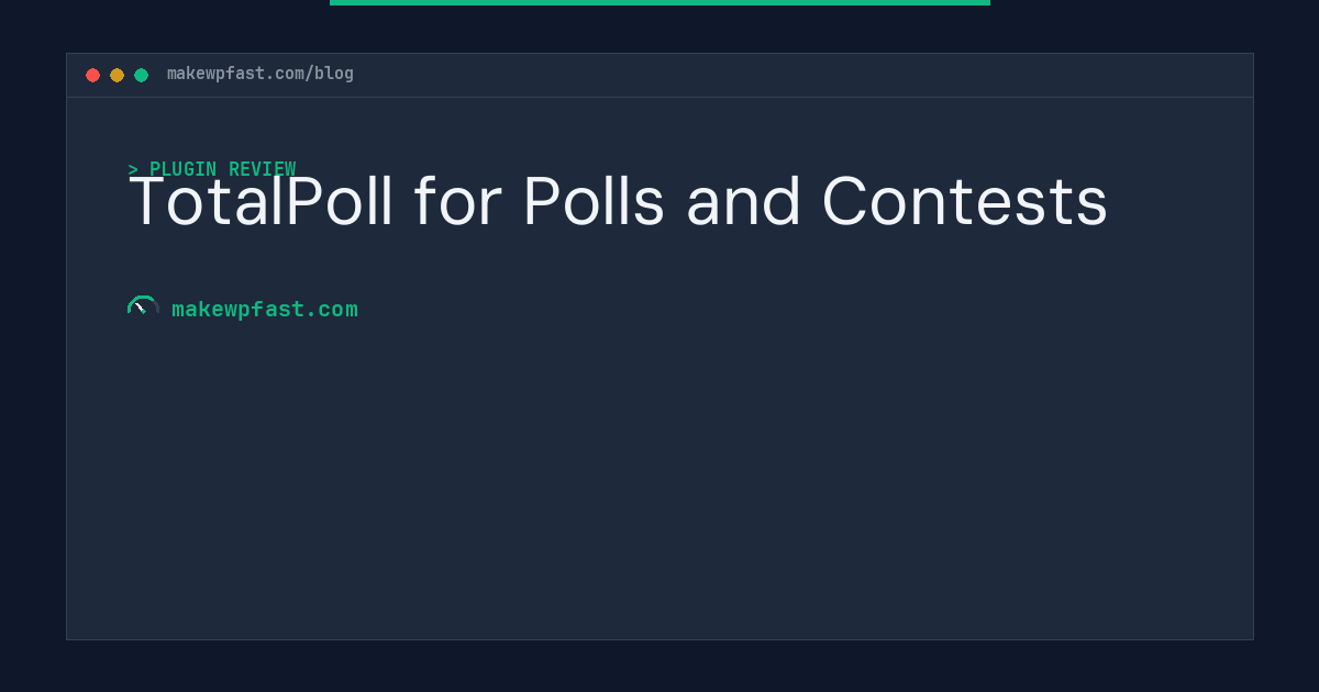 TotalPoll for Polls and Contests - MakeWPFast