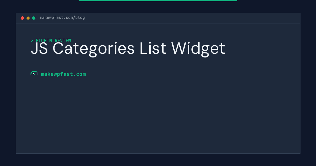 JS Categories List Widget - MakeWPFast