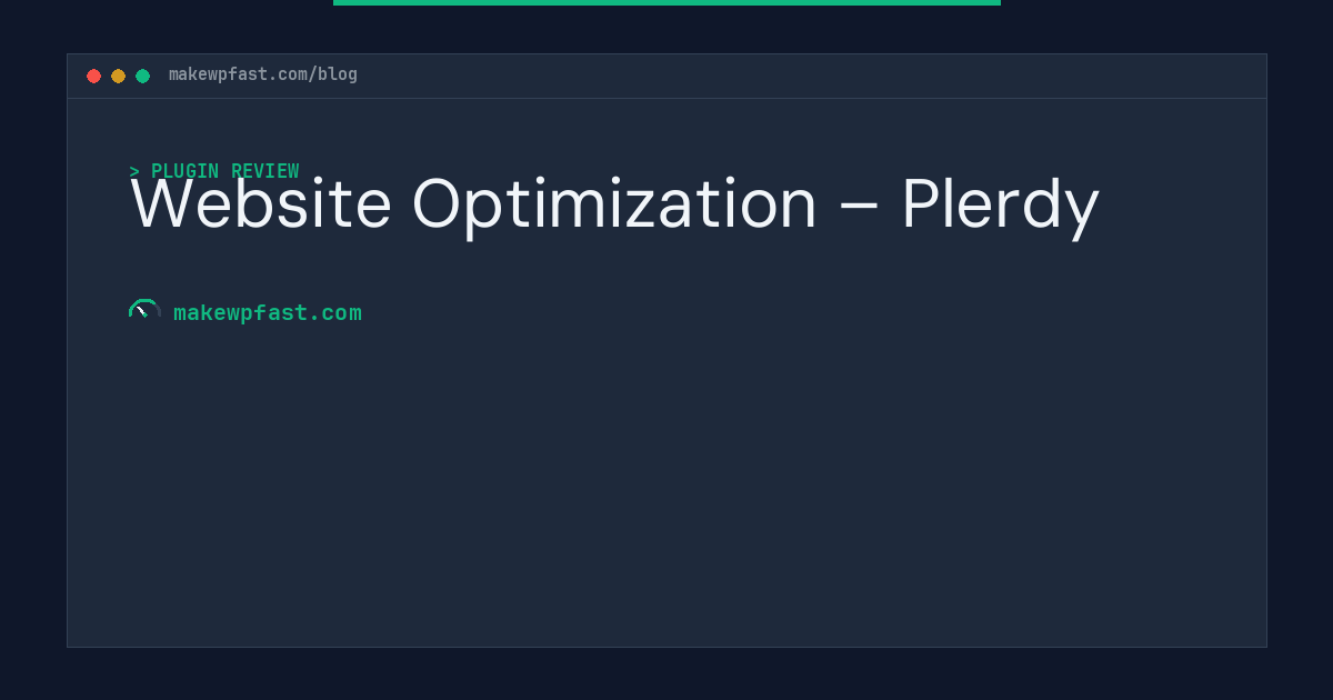 Website Optimization – Plerdy - MakeWPFast