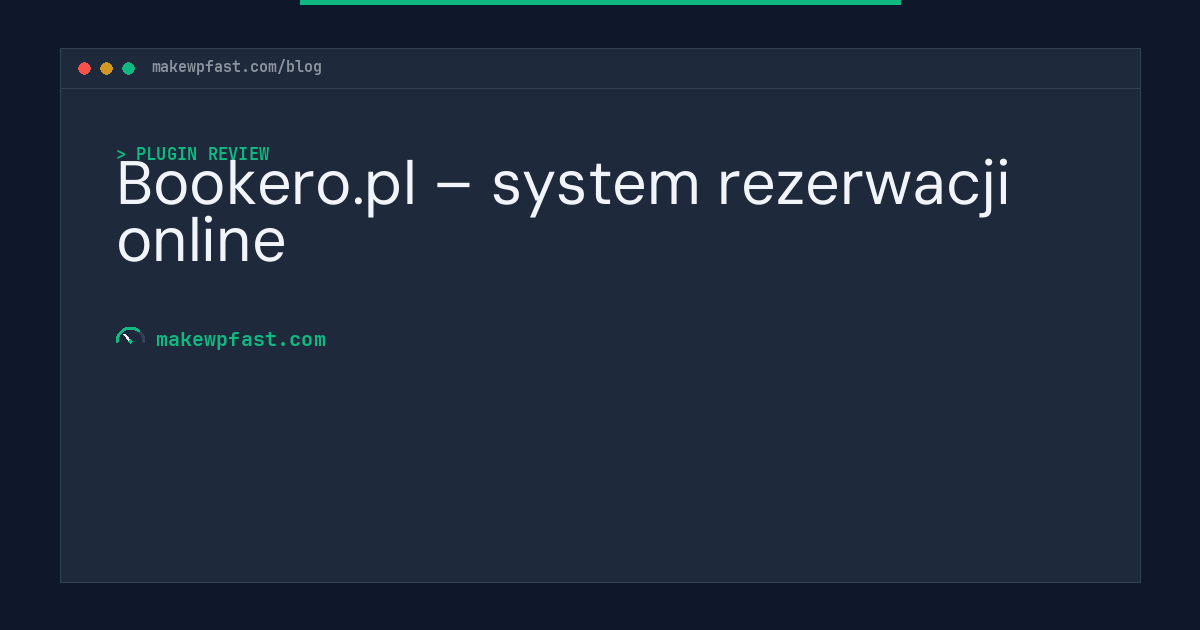 Bookero.pl – system rezerwacji online - MakeWPFast