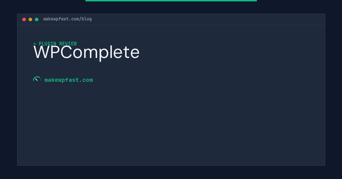 WPComplete - MakeWPFast