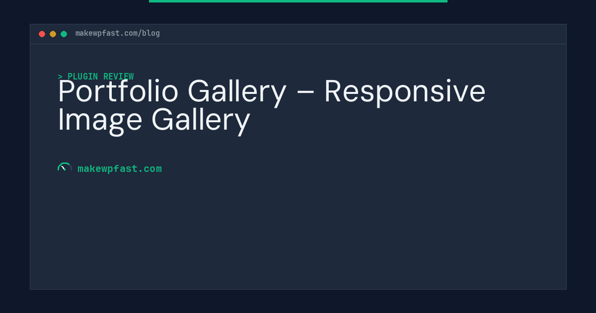 Portfolio Gallery – Responsive Image Gallery - MakeWPFast