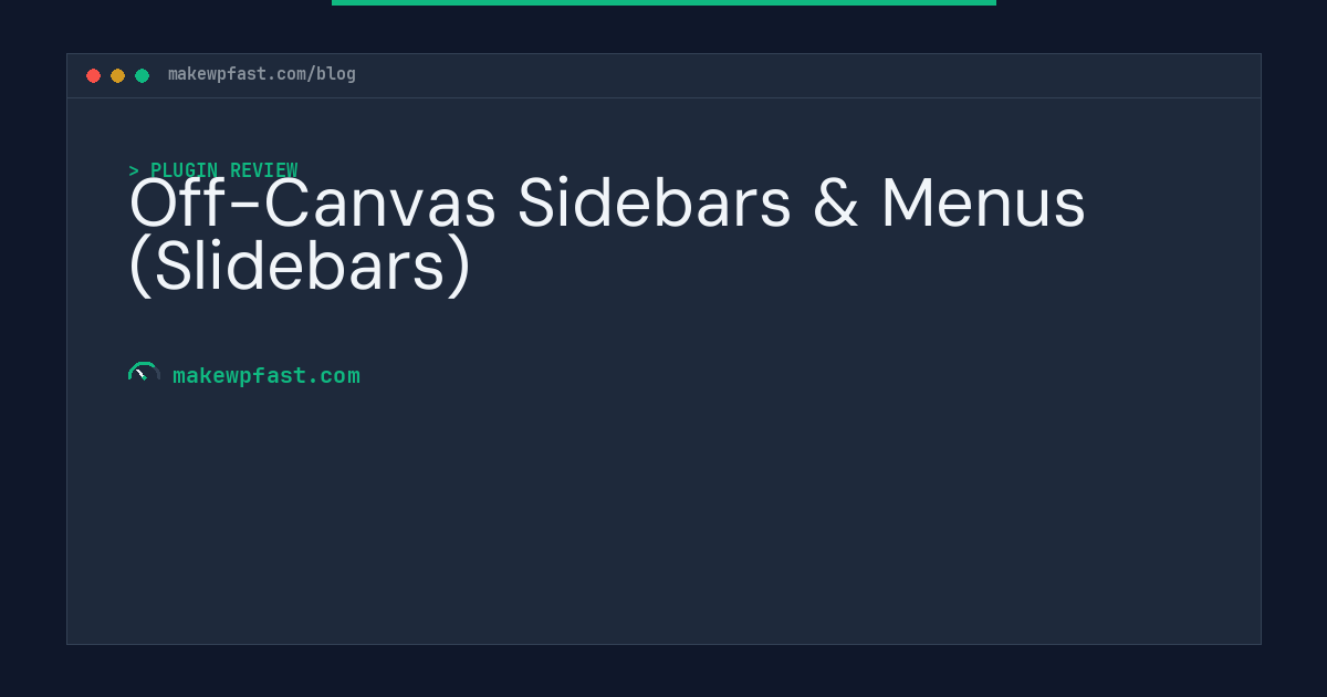 Off-Canvas Sidebars & Menus (Slidebars) - MakeWPFast