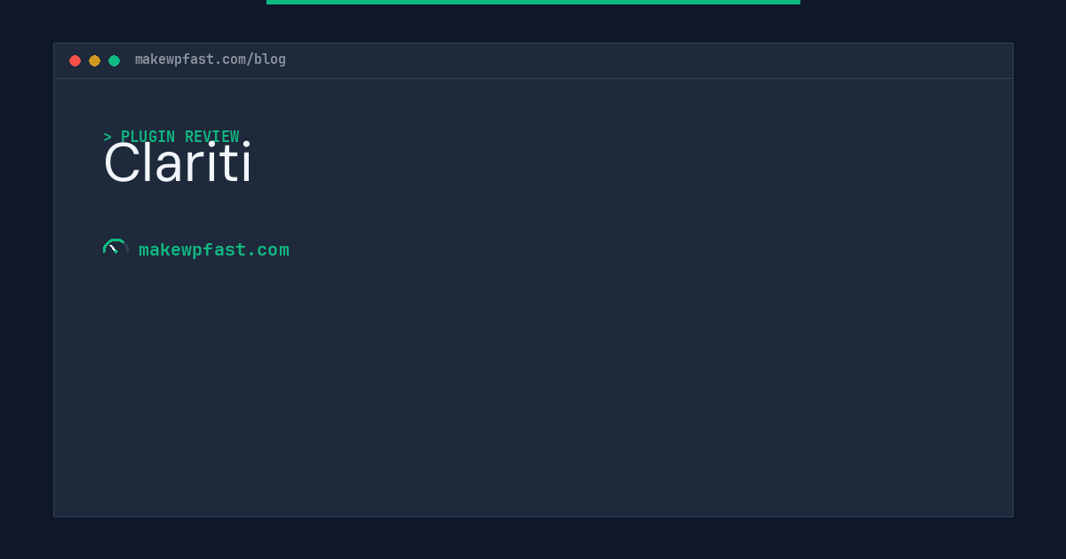 Clariti - MakeWPFast