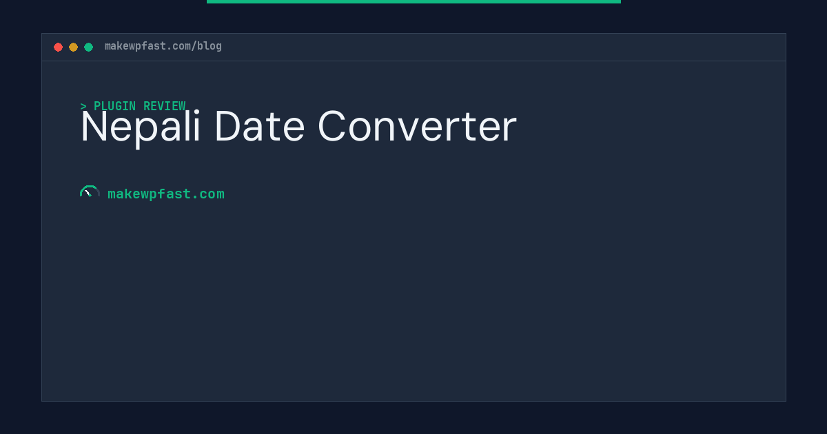Nepali Date Converter - MakeWPFast