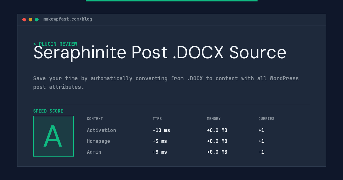 Seraphinite Post .DOCX Source - MakeWPFast