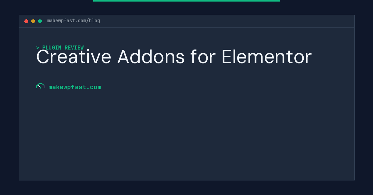 Creative Addons for Elementor - MakeWPFast