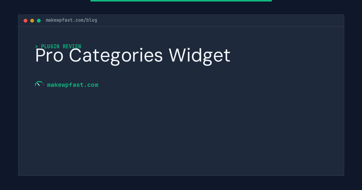 Pro Categories Widget - MakeWPFast