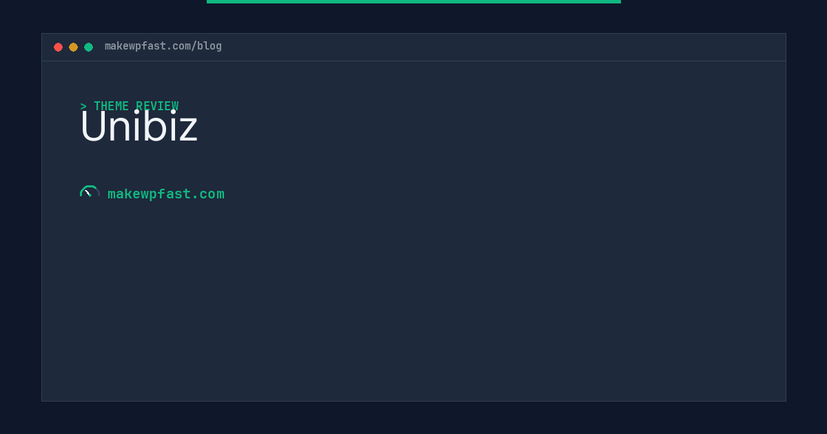 Unibiz - MakeWPFast