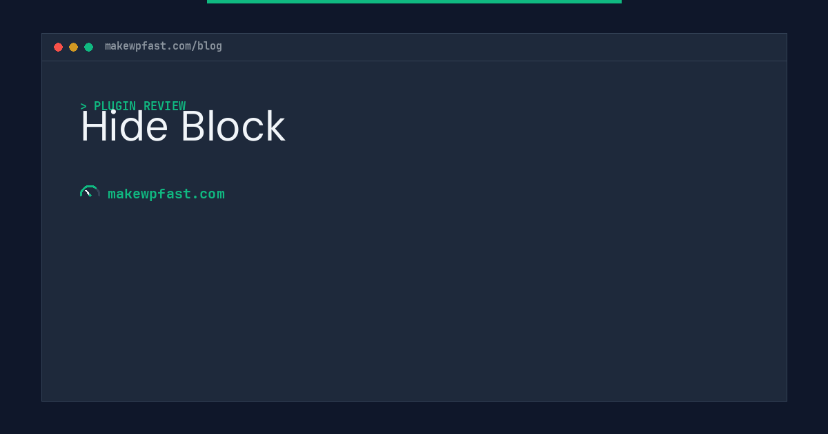 Hide Block - MakeWPFast