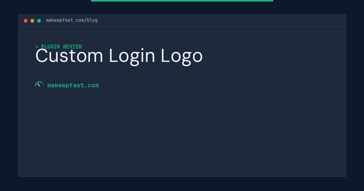 Custom Login Logo - MakeWPFast