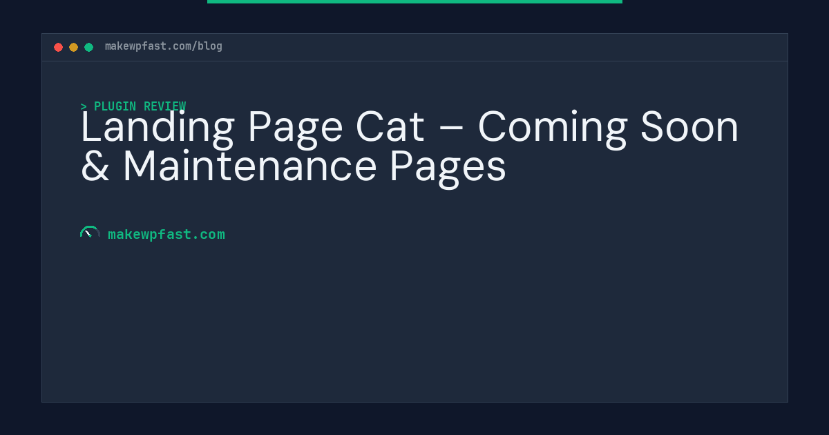 Landing Page Cat – Coming Soon & Maintenance Pages - MakeWPFast