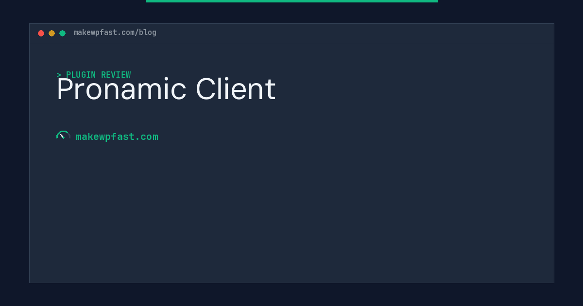 Pronamic Client - MakeWPFast