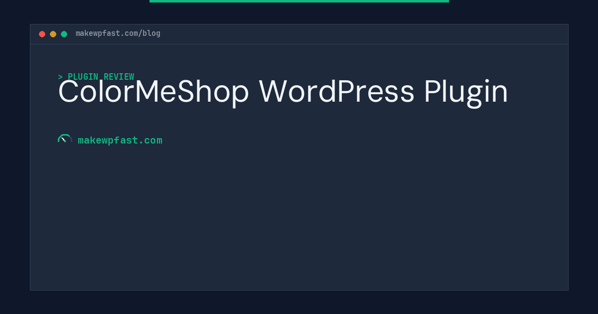ColorMeShop WordPress Plugin - MakeWPFast
