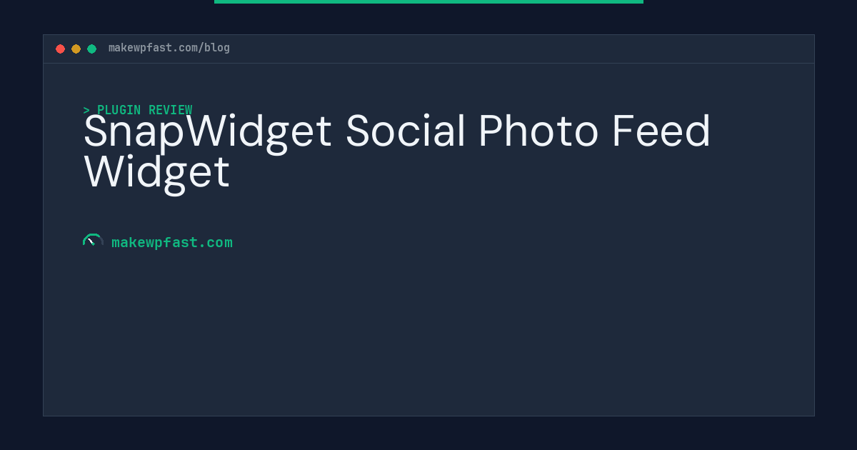 SnapWidget Social Photo Feed Widget - MakeWPFast
