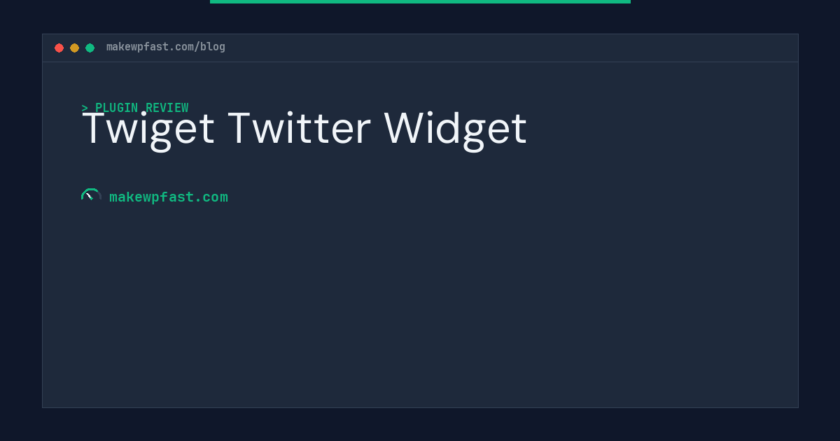 Twiget Twitter Widget - MakeWPFast