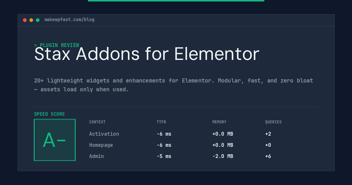 Stax Addons for Elementor - MakeWPFast